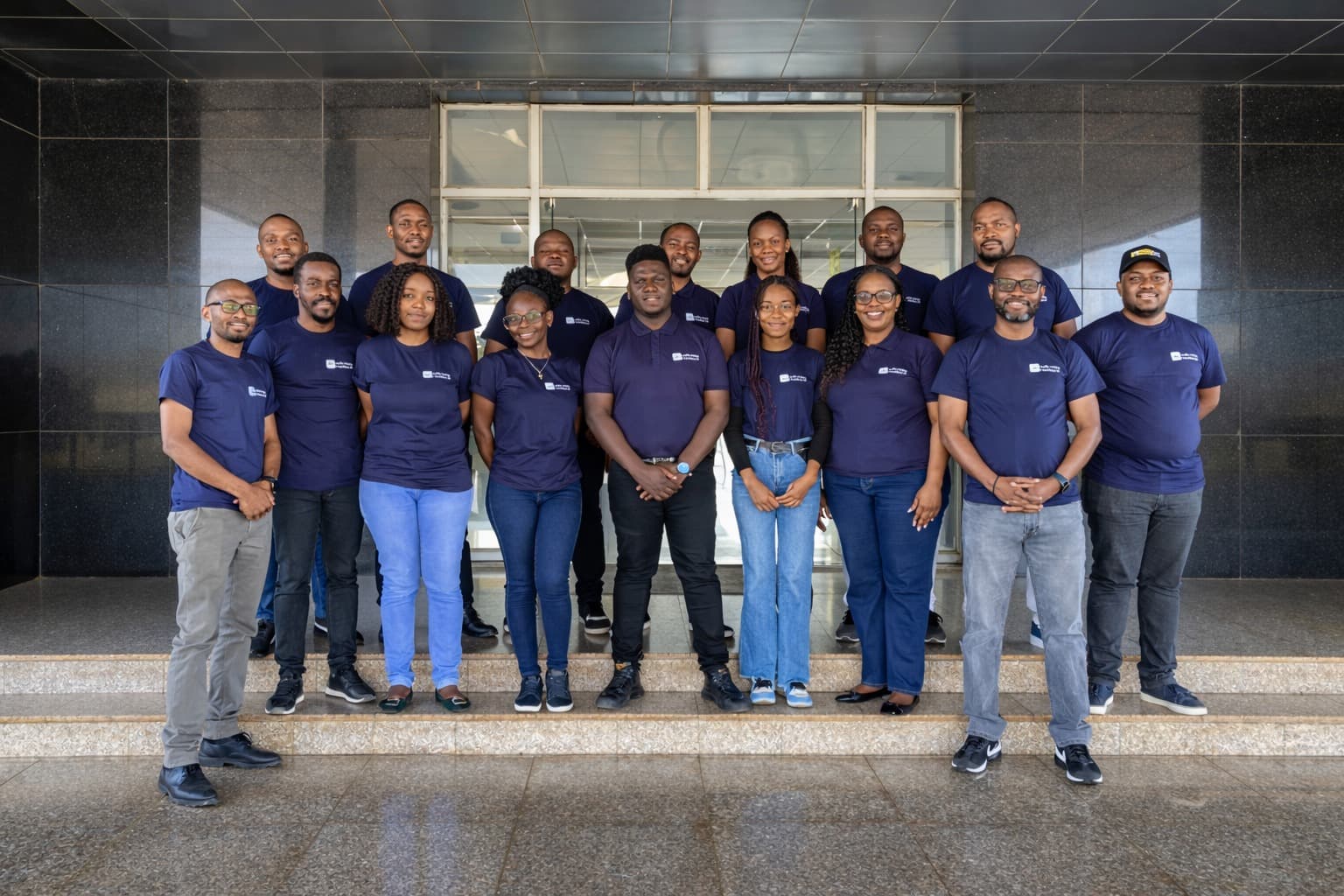 Professional team collaborating on data analysis and business strategy